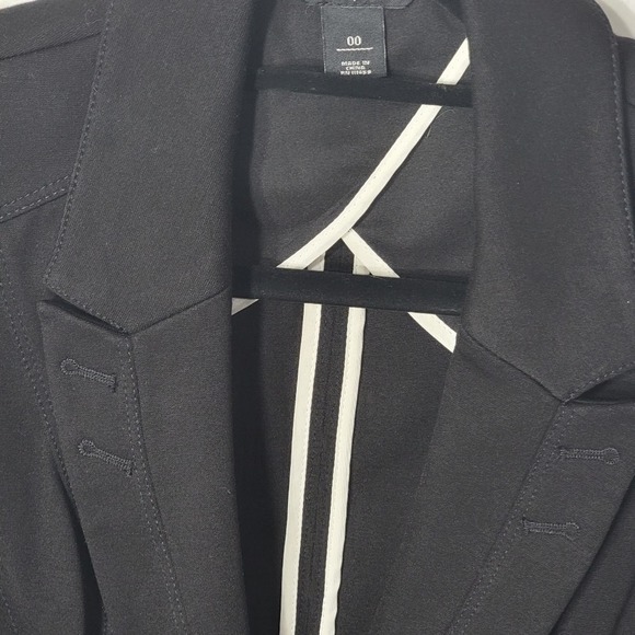 WHBM Button Blazer Jacket 00 Black & Silver - Picture 5 of 7